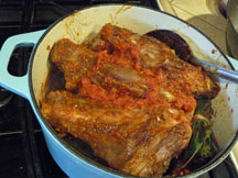 Lamb shanks in pot