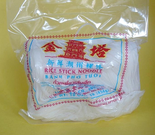 Fresh banh pho rice noodles cryovac