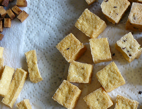Asian tofu fried tofu pieces