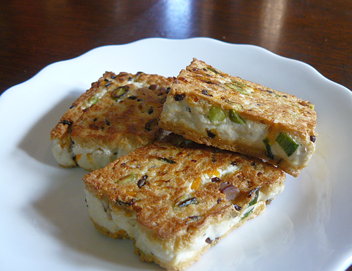 Asian Tofu: panfried homemade confetti tofu