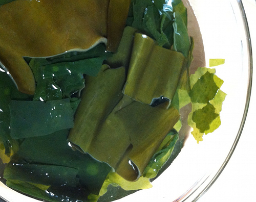Korean seaweed soup soaking