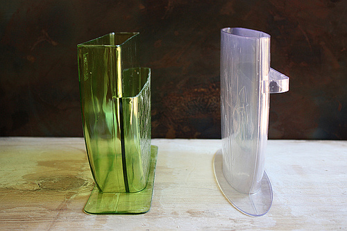 Side view of rice paper water bowls