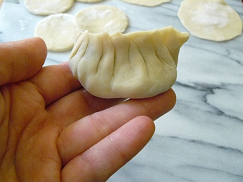 Homemade pot stickers. The skin was prepared with the basic dumpling dough. Homemade pot stickers. The skin was prepared with the basic dumpling dough.