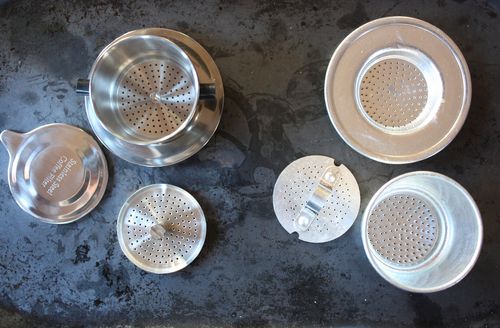 Two Vietnamese coffee filter designs