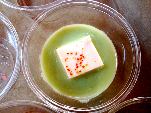 LuckyRice edamame and silken tofu soup