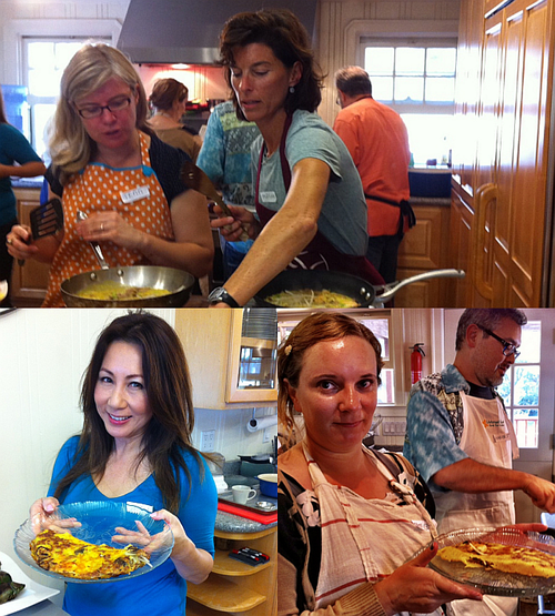 You cook and eat but don't have to clean up.