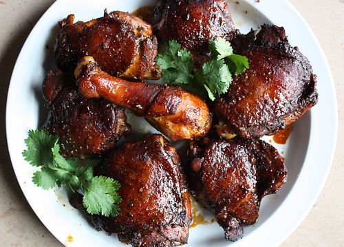 Hakka soy glazed black pepper chicken plate