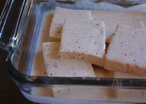 Chicken-fried-tofu-marinating