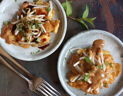 Tofu and egg pancakes tahu telur