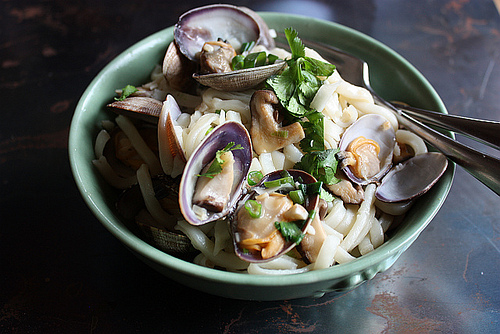 Clams-udon-shiitake