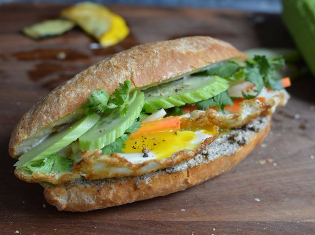 Mushroom-pate--egg-banh-mi
