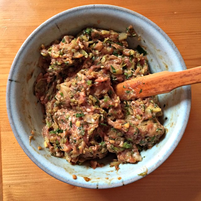 Panfried pork pie filling