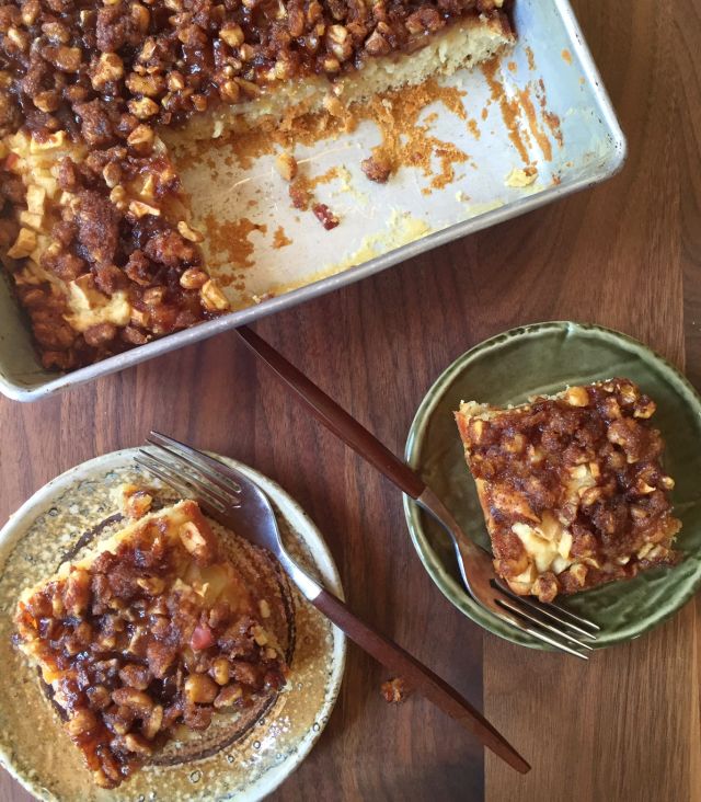 Apple and walnut coffee cake