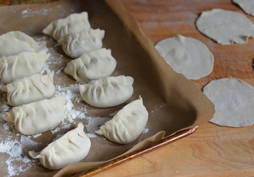 Chanterelle-shrimp-pot-stickers-shaped