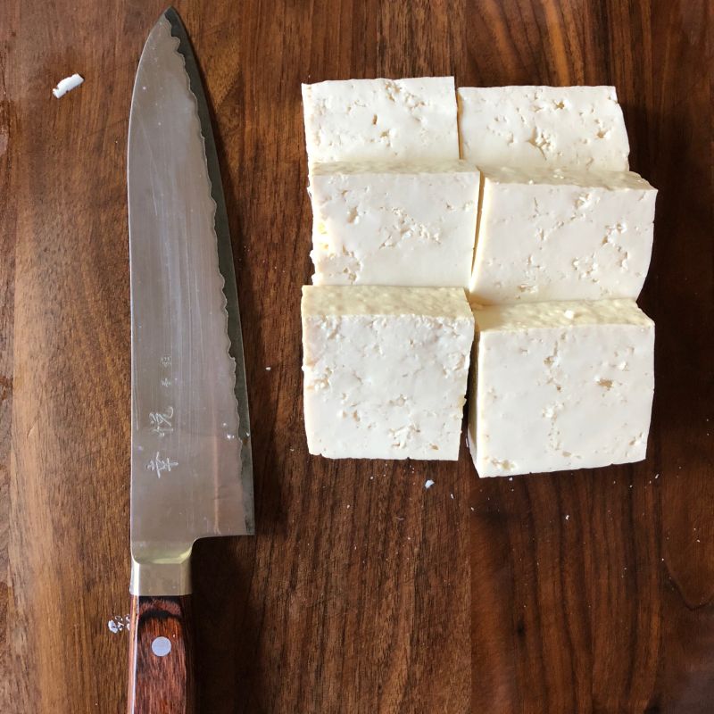 Okinawan bitter melon, tofu, and pork scramble