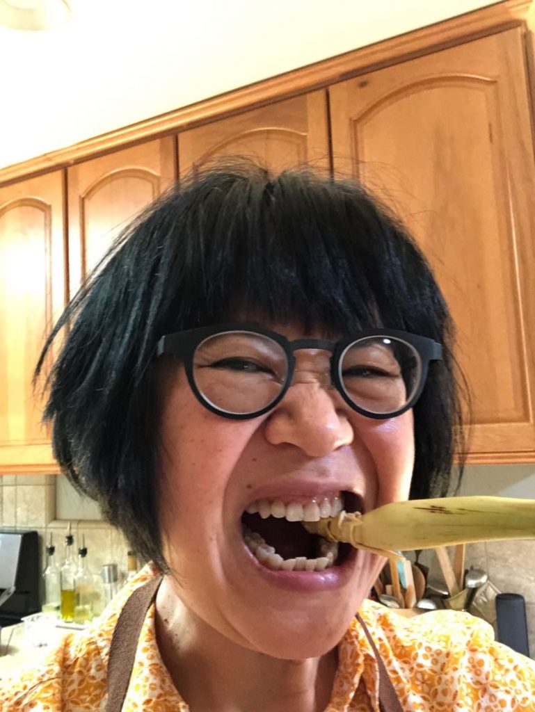 bite into lemongrass