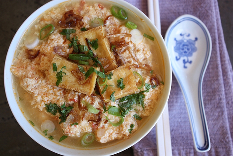 vegan "crab" noodle soup