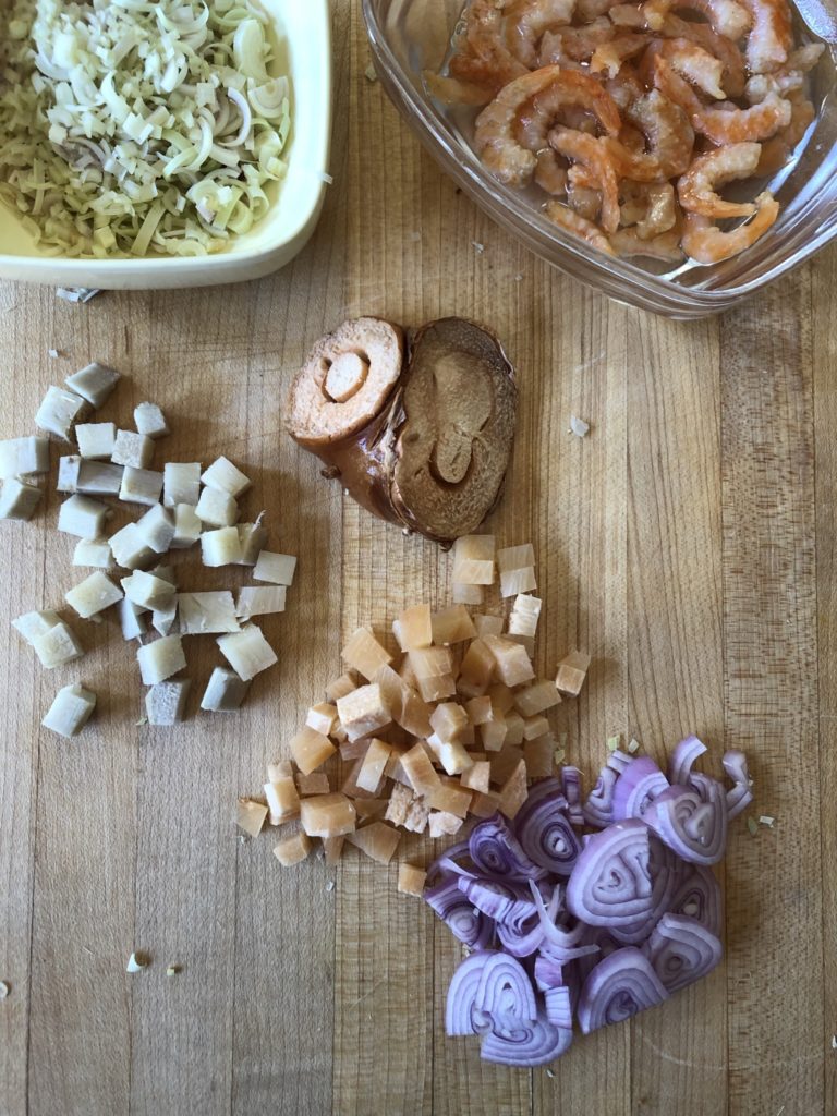 Miang sauce mise en place
