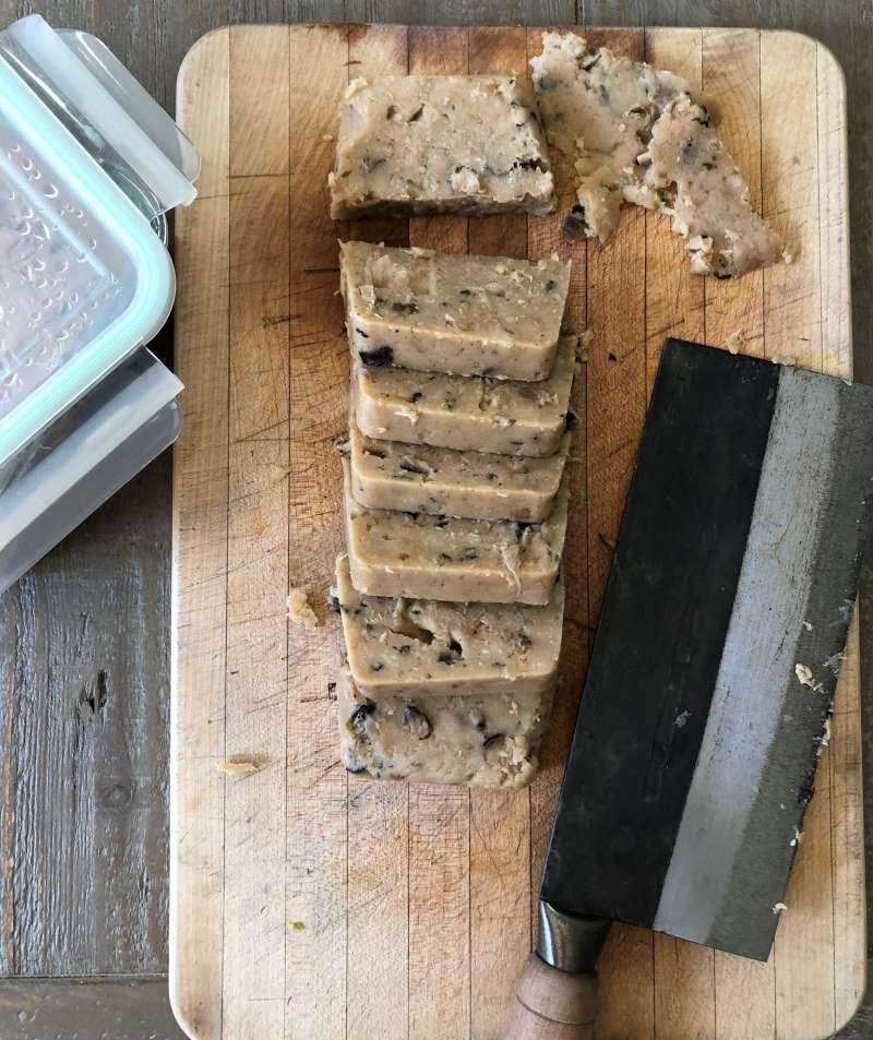 daikon cake done sliced