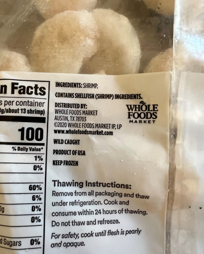 frozen shrimp ingredients