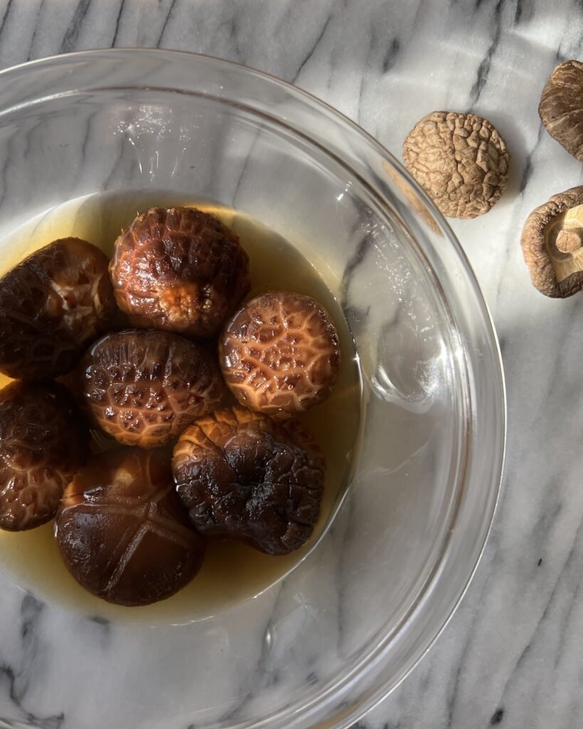 soaked shiitake mushrooms