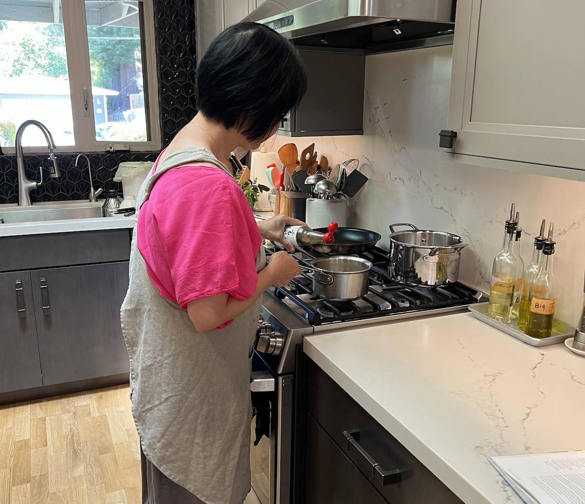 Andrea Nguyen cooking up classes in her kitchen