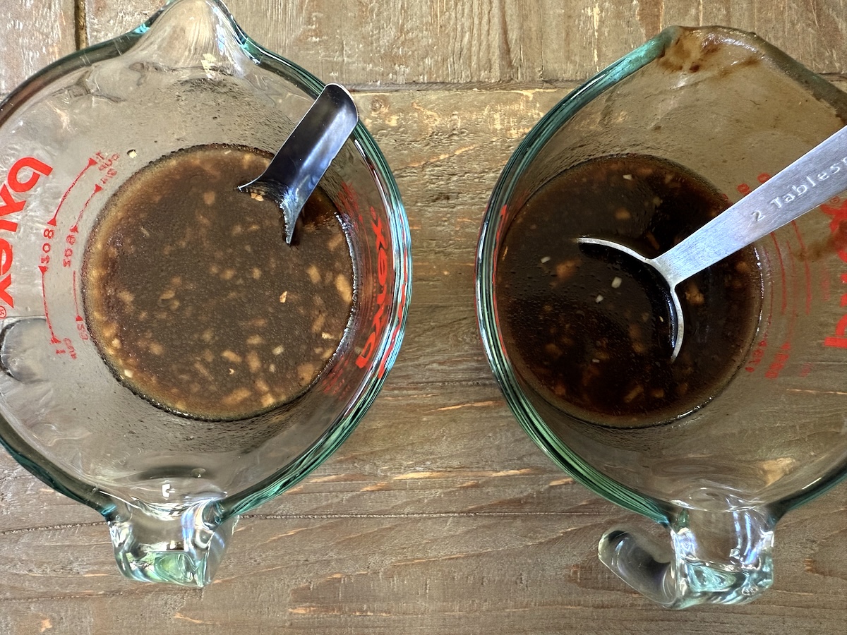 regular and vegan tamarind-ginger dipping sauce (nuoc mam me)