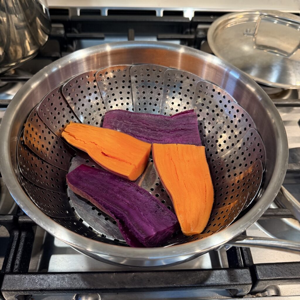 steamed sweet potato