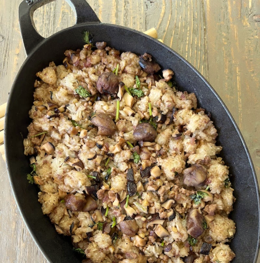 sticky rice dressing with chestnut